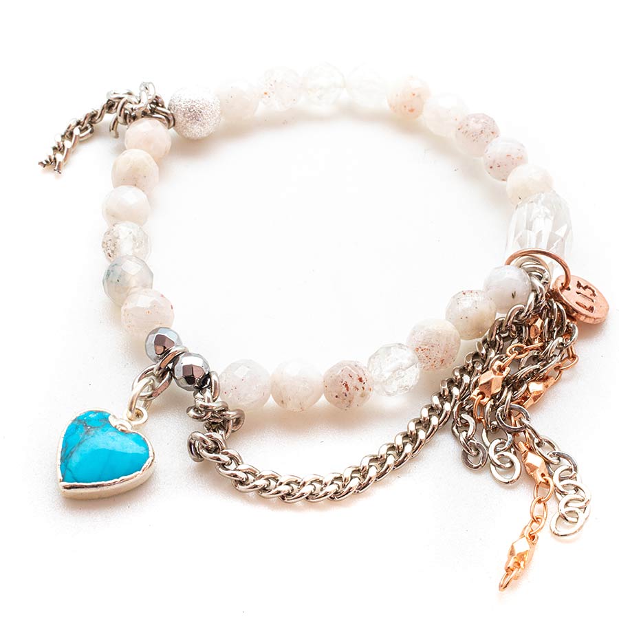 Girls’ Moonstone with a Turquoise Heart