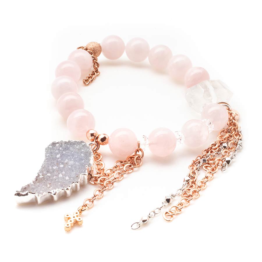 Rose Quartz with an Angel Wing