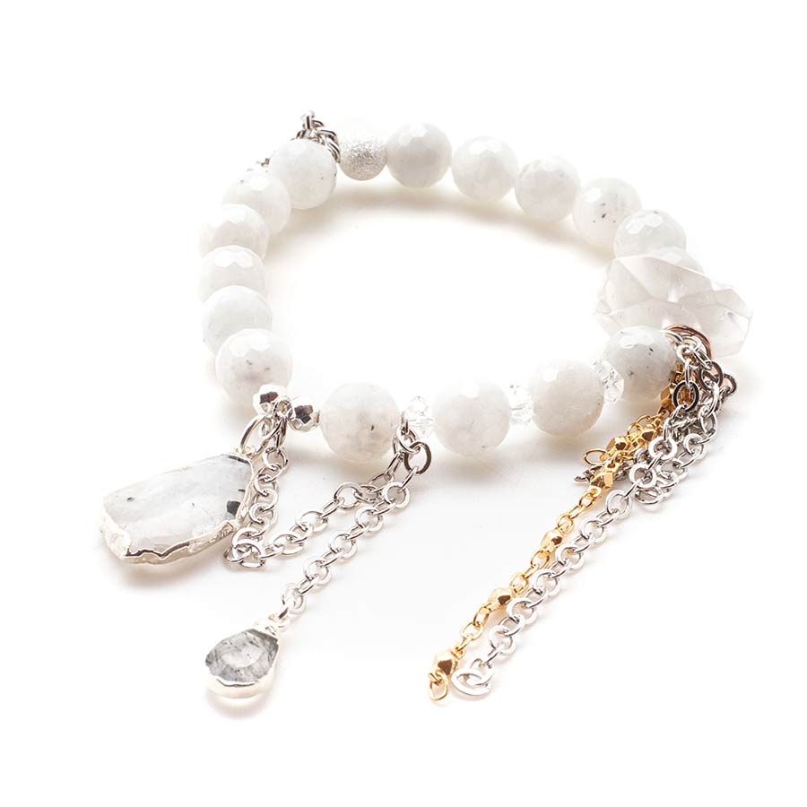 White Moonstone with a Moonstone Waterfall