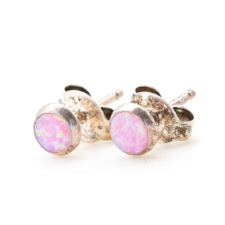 Earrings – Pink Opals – Sterling