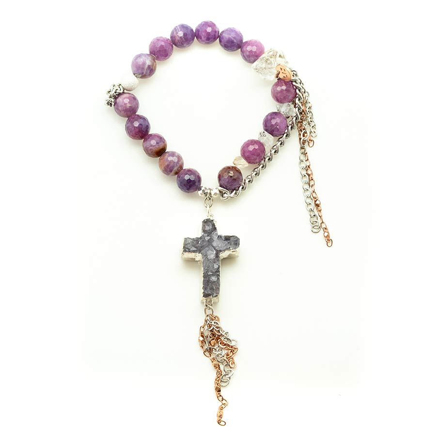 Flash Sale Item No. 73 – Faceted Rubies with an Amethyst Cross Pendant
