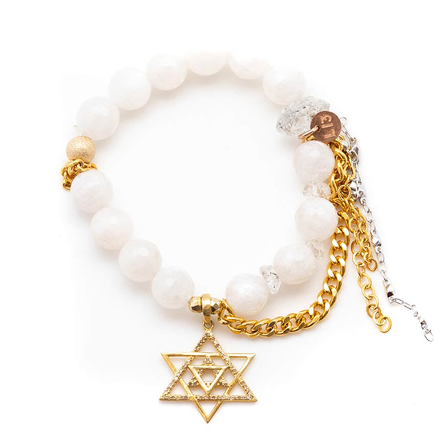Flash Sale Item No. 139 – Faceted White Moonstone with a Diamond Star of David