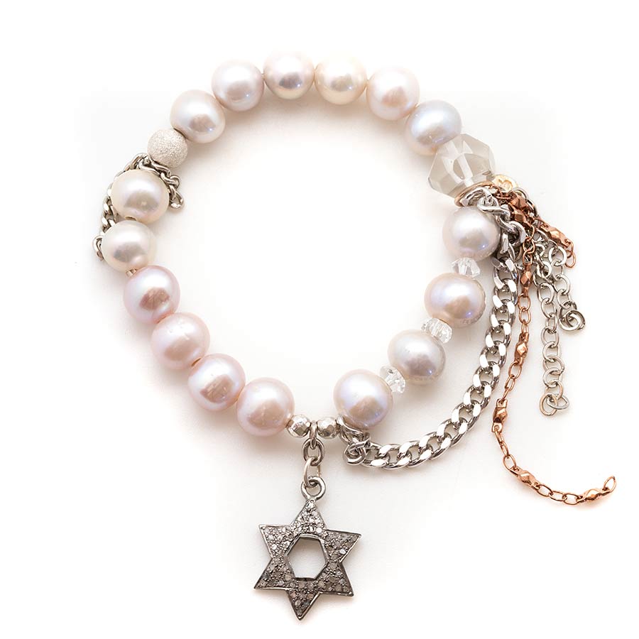 Flash Sale Item No. 287 – Lavender Pearls with a Diamond Star of David