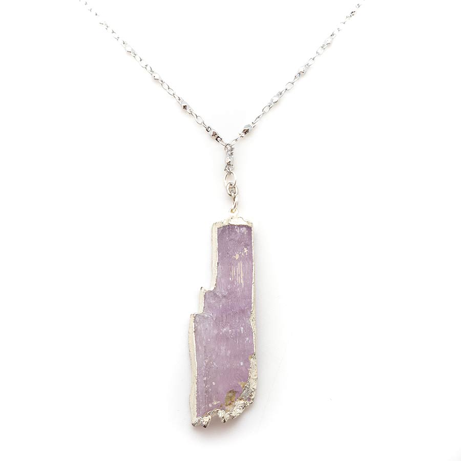 Flash Sale Item No. 328 – Danburite Necklace (24 inch, hangs at solar plexus, Silver Rhodium)