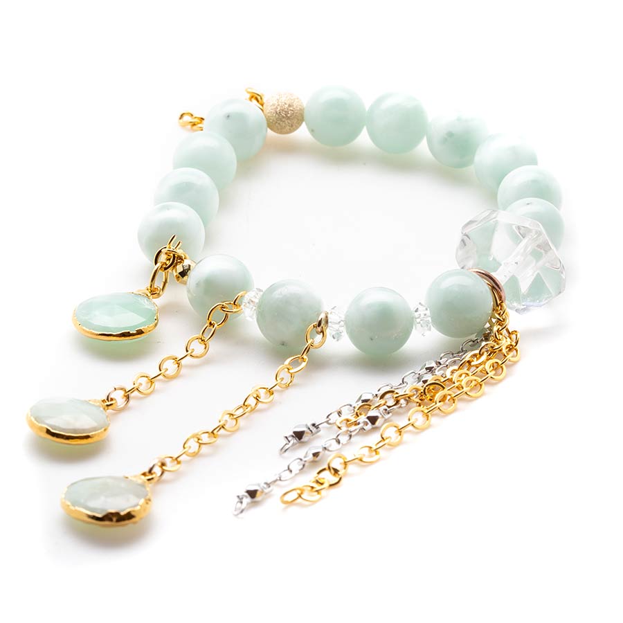 Angelite with an Amazonite Waterfall