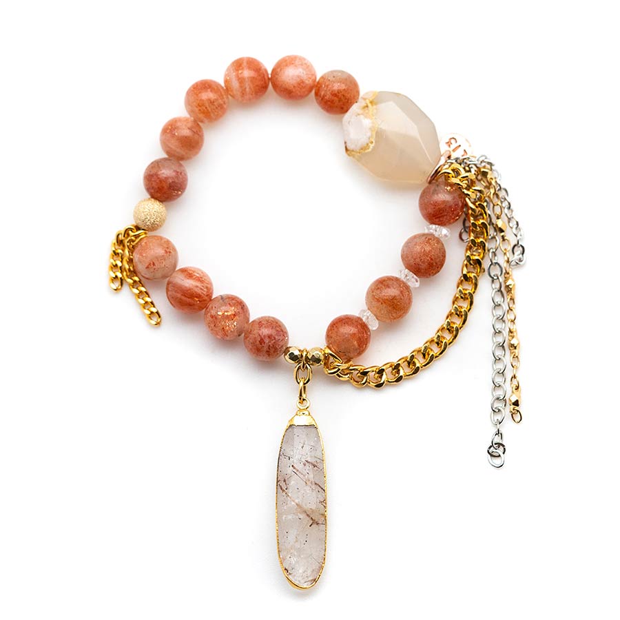 Sunstone with a Golden Rutilated Pendant