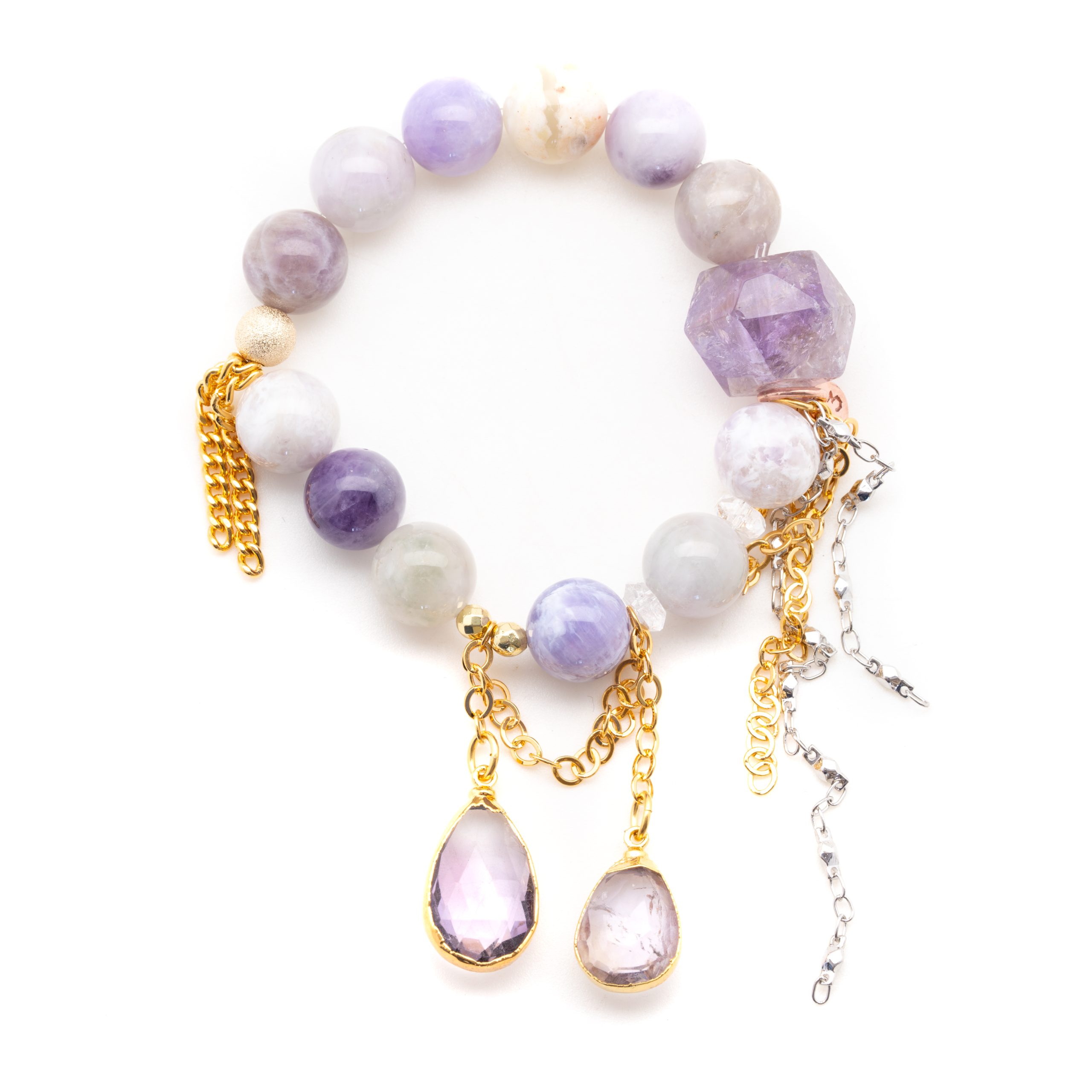 Lavender Opals with an Amethyst Waterfall