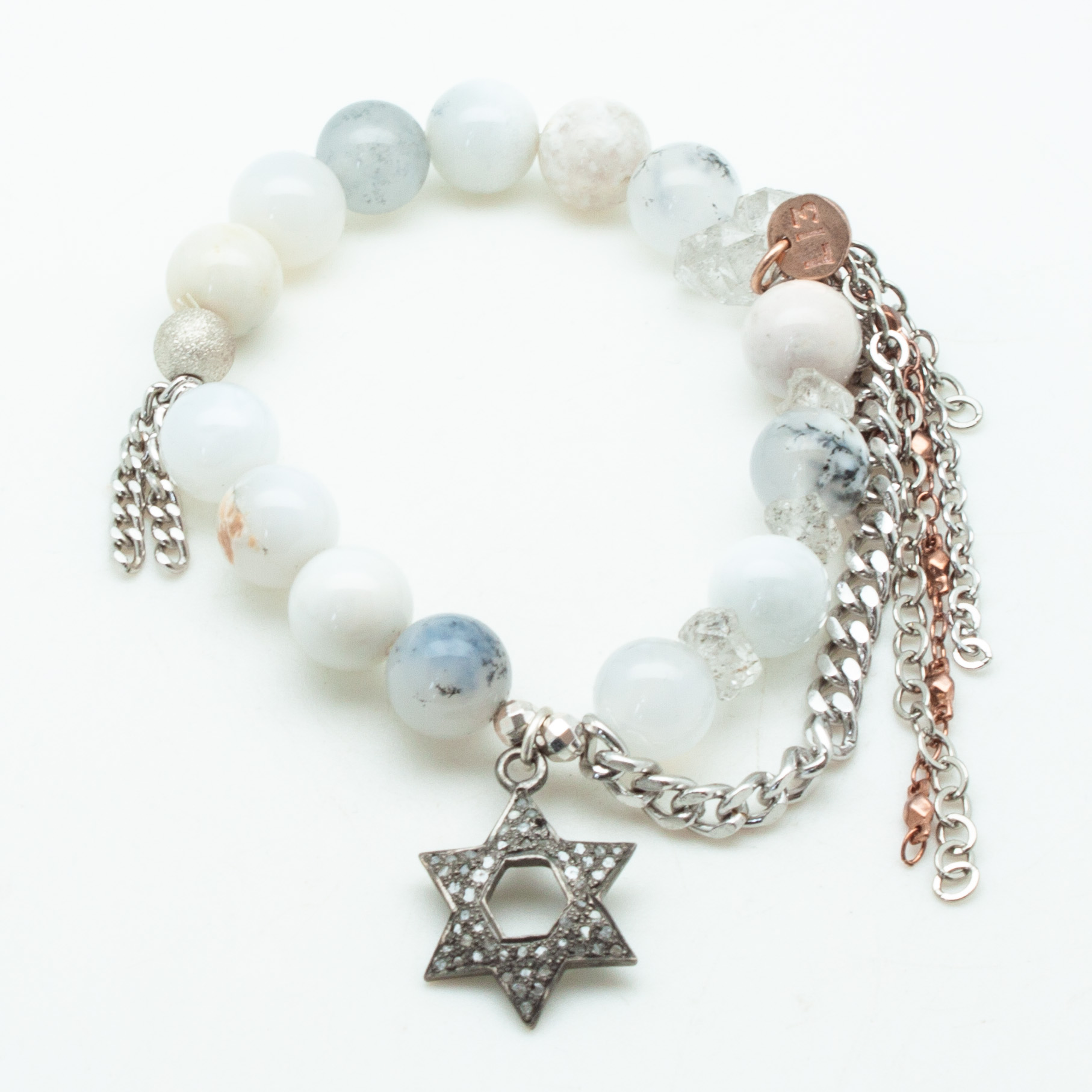 White Opals with a Diamond Star of David