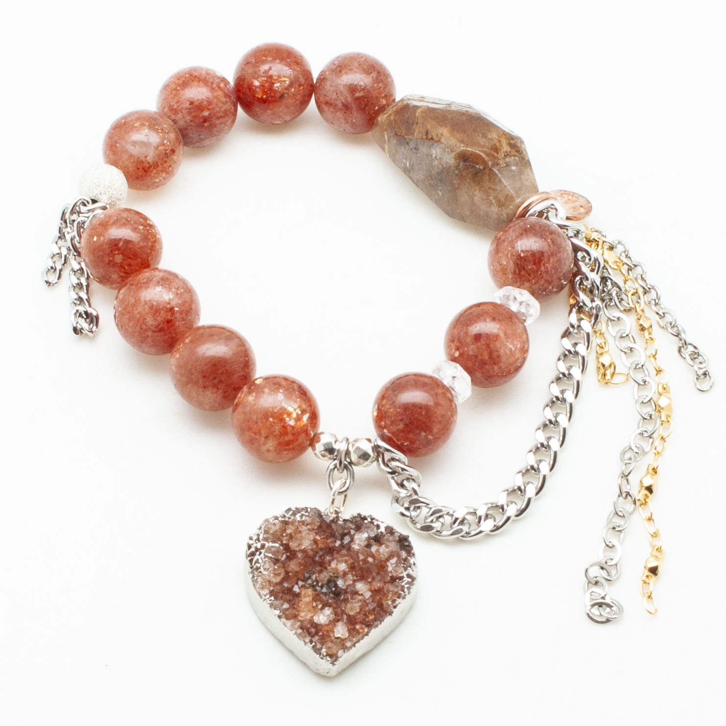 Sunstone with a Citrine Heart