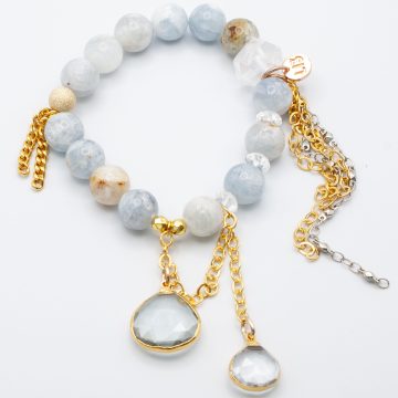 Celestite with an Aquamarine Waterfall