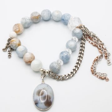 Celestite with an Agate Pendant