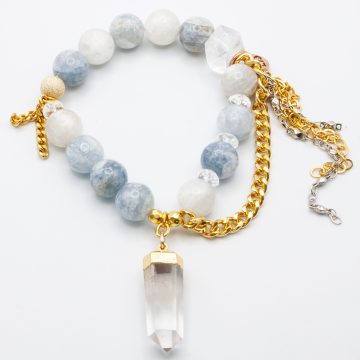 Celestite with a Quartz Point