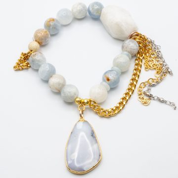 Celestite with a White Opal