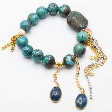 Turquoise & Malachite with an Apatite Waterfall