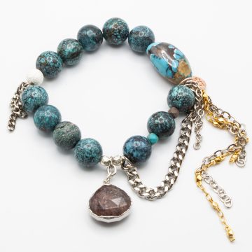 Turquoise & Malachite with a Jasper Pendant