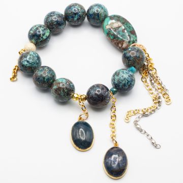 Turquoise & Malachite with an Apatite Waterfall