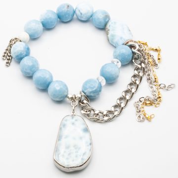 Blue Jasper with a Larimar Pendant
