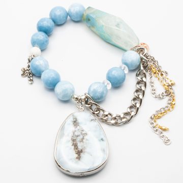 Blue Jasper with a Larimar Pendant