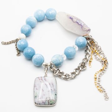 Blue Jasper with an Agate Pendant