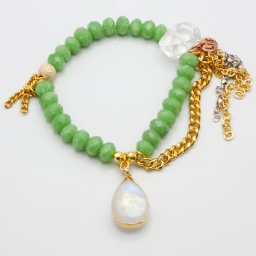 Chrysocolla with a Moonstone Pendant