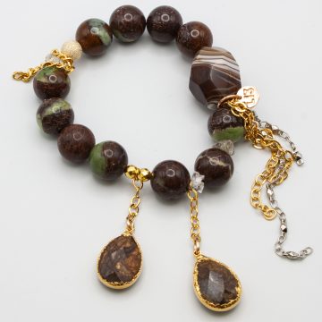 Brown Jasper with Chrysocolla with a Jasper Waterfall