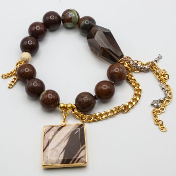 Brown Jasper with Chrysocolla with Picture Jasper Pendant