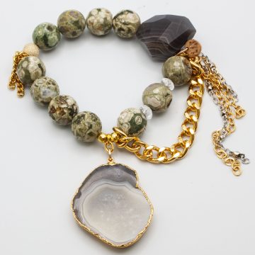 Ocean Jasper with an Agate Pendant