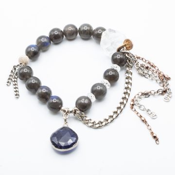 Labradorite with a Blue Quartz Pendant