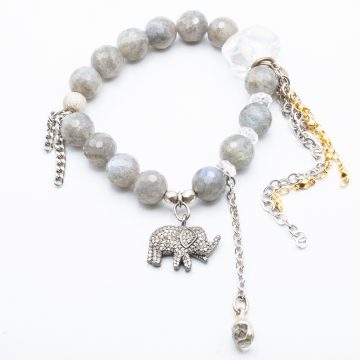 Labradorite with a Diamond Elephant