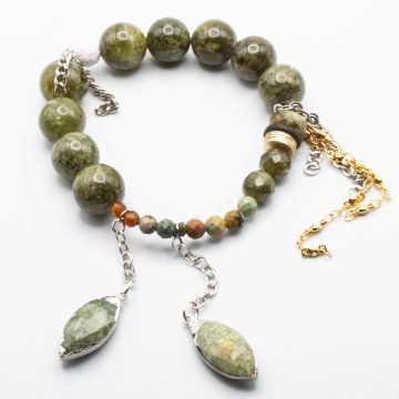 Green Garnet & Turquoise with Garnet Pendants