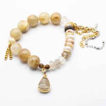 Golden Rutilated Quartz & Opals with a Golden Rutilated Pendant