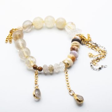 Golden Rutilated Quartz & Opals with a Golden Rutilated Waterfall