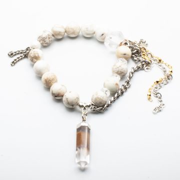 White Turquoise with a Phantom Quartz Crystal Pendant