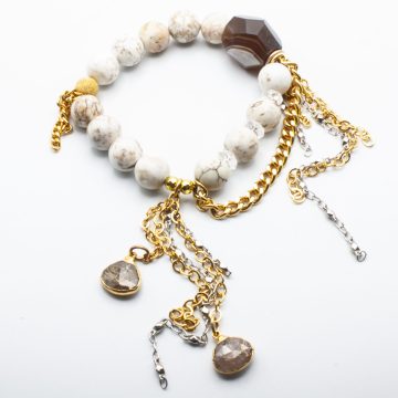 White Turquoise with a Golden Rutilated Waterfall