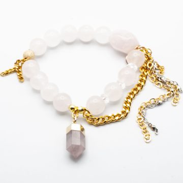 Rose Quartz with a Rose Quartz Point