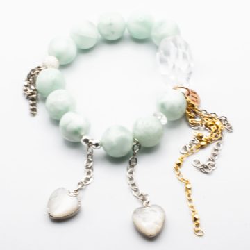 Angelite with an Abalone Heart Waterfall