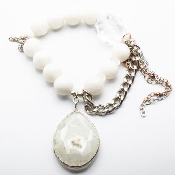 Moonstone with a Solar Quartz Pendant