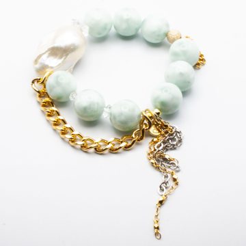 Angelite with a Baroque Pearl