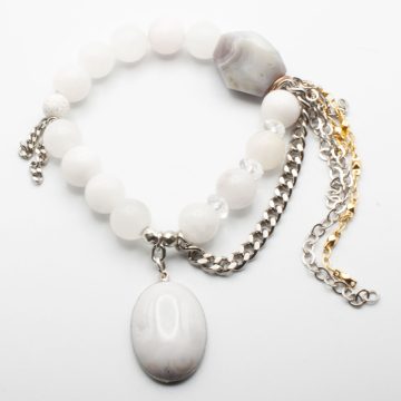 Pink Calcite with an Agate Pendant