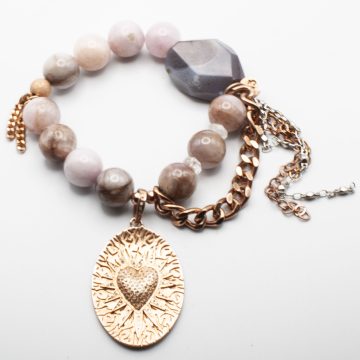 Lavender Kunzite with a Diamond Heart Pendant