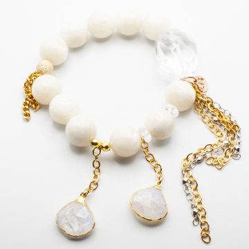 Winter White Moonstone with a Moonstone Waterfall