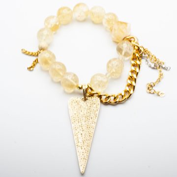 Citrine with a Diamond Heart