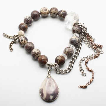 Leopard Jasper with an Agate  Pendant