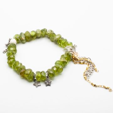 Peridot with Diamond Stars