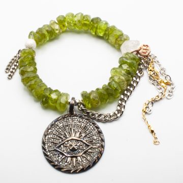 Peridot with Diamond Evil Eye