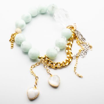 Angelite with an Abalone Heart Waterfall