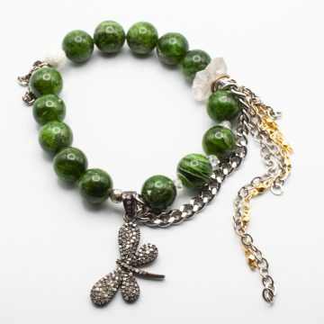 Diopside with a Diamond Dragonfly