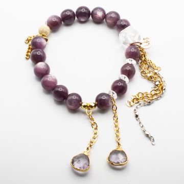 Lepidolite with an Amethyst Waterfall