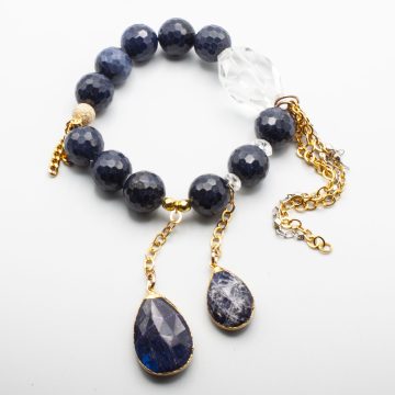 Sapphires with a Labradorite Waterfall