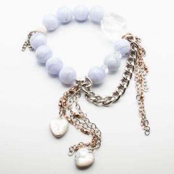 Blue Lace Agate with an Abalone Waterfall